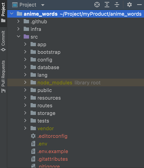 phpstormを開く